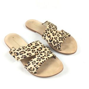 ANTHROPOLOGIE Leopard Print Slide Sandals Sz 9